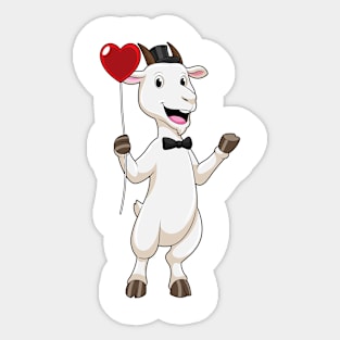 Goat as Groom with Heart Balloon Sticker